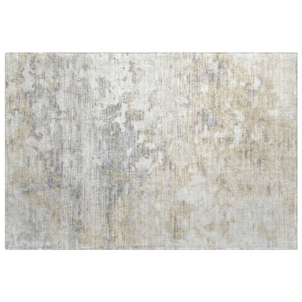 Dream Shag Premium Machine Washable Abstract ADS70 Ivory 2 ft. x 3 ft. Accent Rug