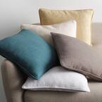 Concord Cotton Twill Ivory Solid 26 in. x 26 in. Euro Throw Pillow Cover