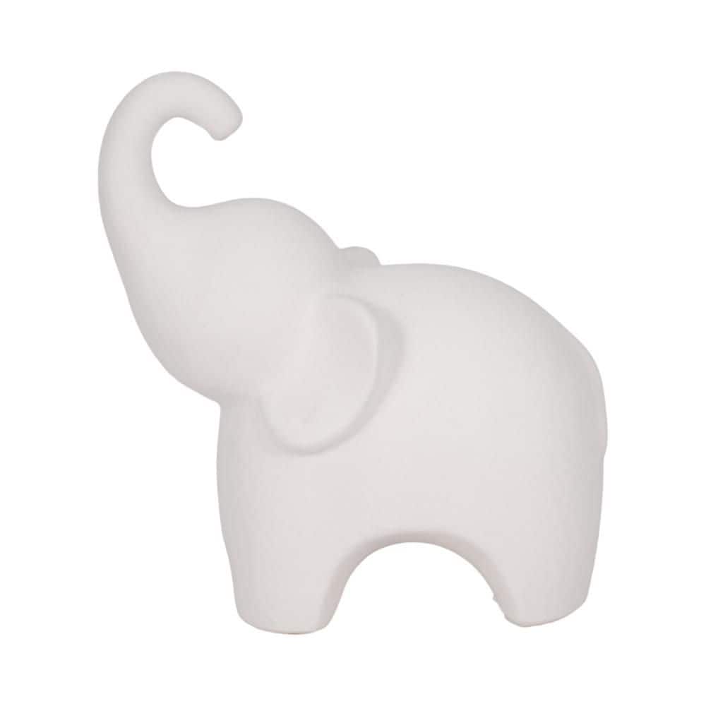 Liv & Skye White 7 in. x 8 in. Stoneware Elephant Figurine