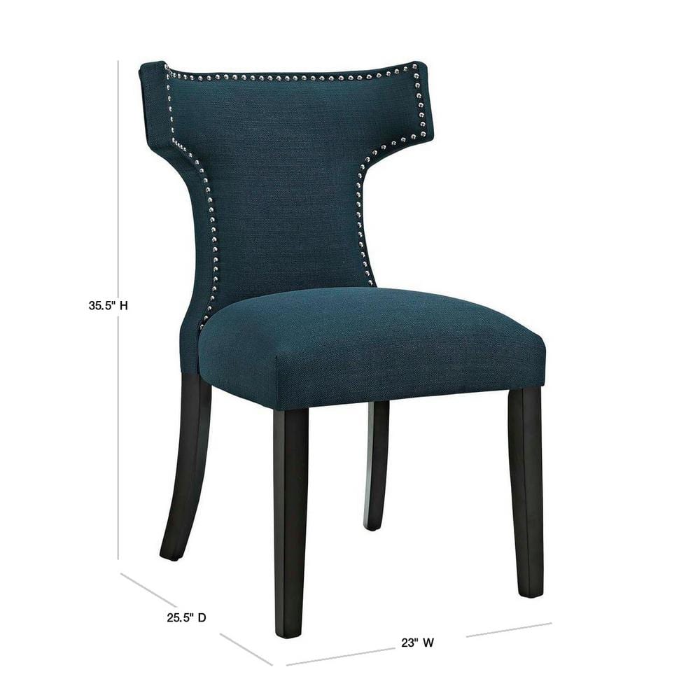 Azure Upholstered Parsons Side Chair with Black Wood Legs