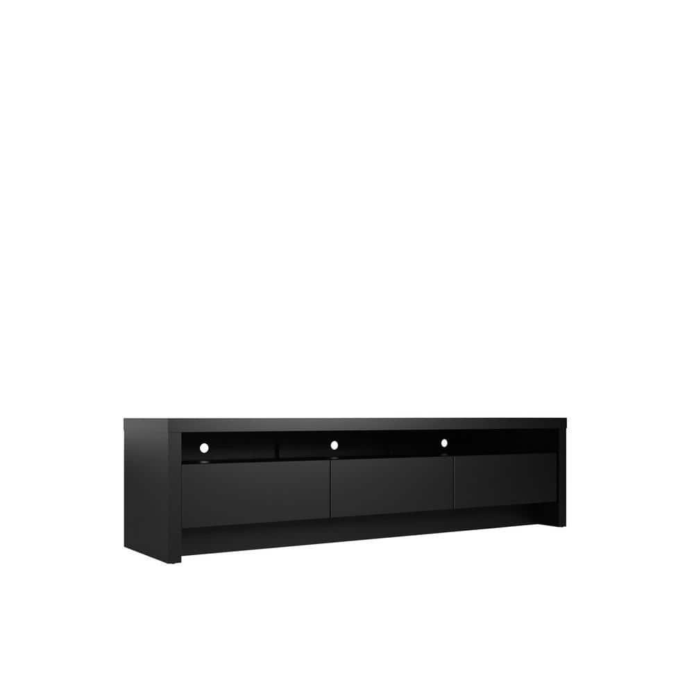Black MDF Rectangular TV Stand with Cabinet