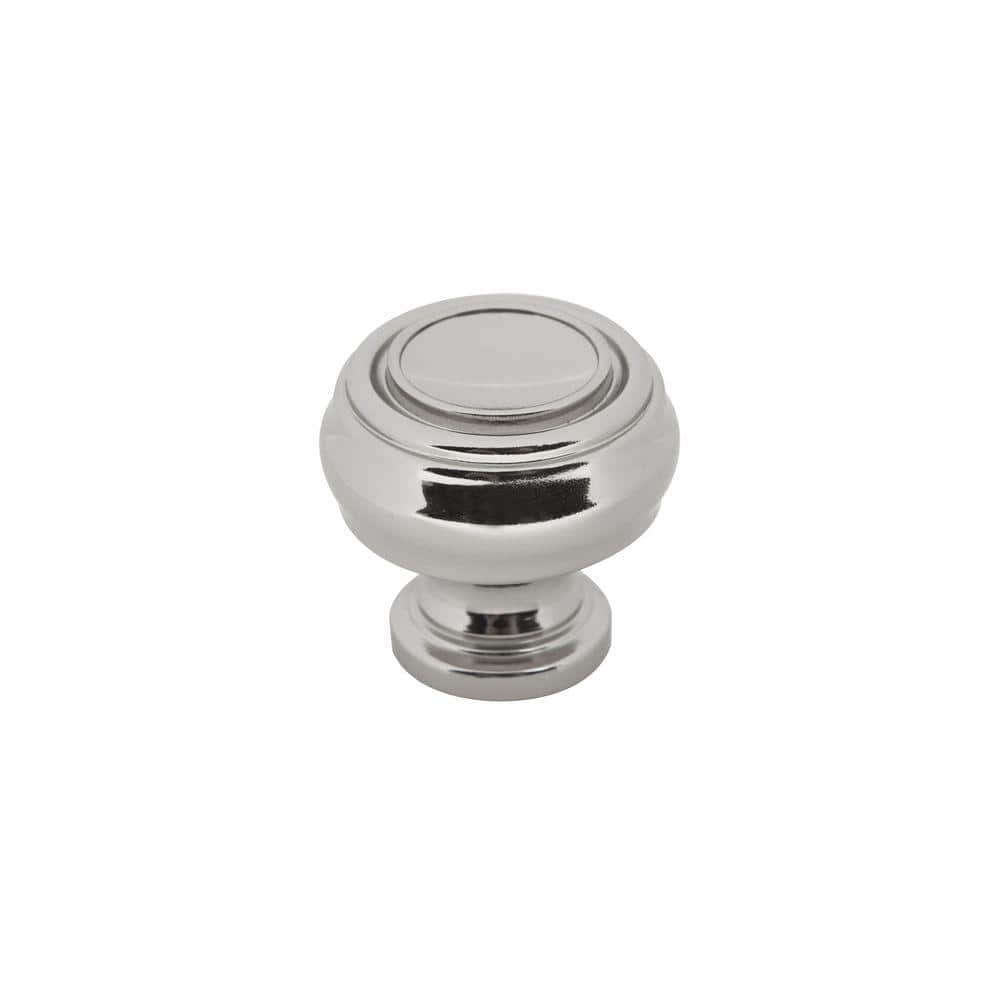 Grayson Polished Nickel Round Cabinet Knob with Mounting Hardware