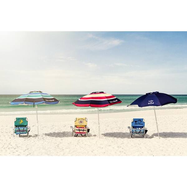 Life Is Good Jake Blue Aluminum Folding And Reclining Beach Chair Ligbc B 1pk The Home Depot