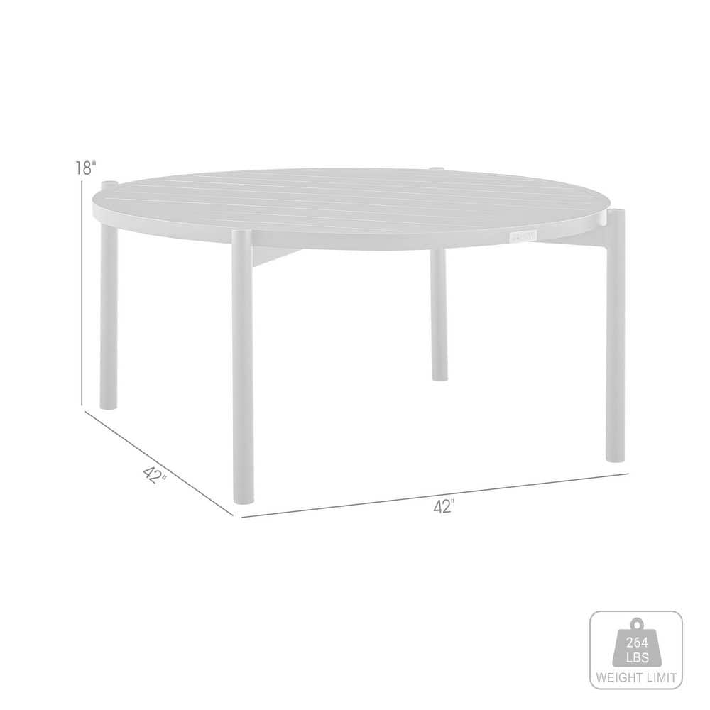 Tiffany Black Aluminum Round Outdoor Coffee Table