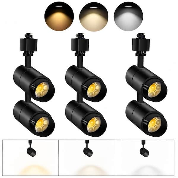 3-Color Zoomable 10W LED Track Light Heads, Dimmable Bright Ceiling Spotlight Fixtures Accent Art, 3000K-5000K