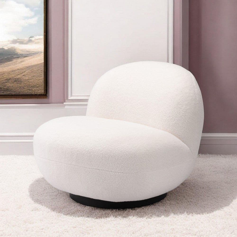 Cream Polyester Wood Bergere Chair
