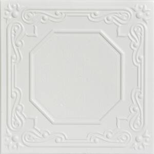 Topkapi Palace Dove White 1.6 ft. x 1.6 ft. Decorative Foam Glue Up Ceiling Tile (21.6 sq. ft./Case)