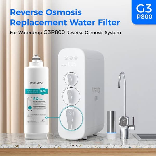 Replacement Water Filter Cartridge for WD-G3P800 Reverse Osmosis System, 2-Year Lifetime