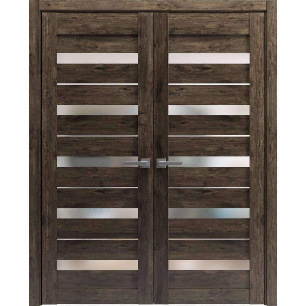 48 in. x 96 in. Cognac Oak Color Finished Universal/Reversible Solid MDF Assembly Required Interior Door Kit price history on PriceWatchPro