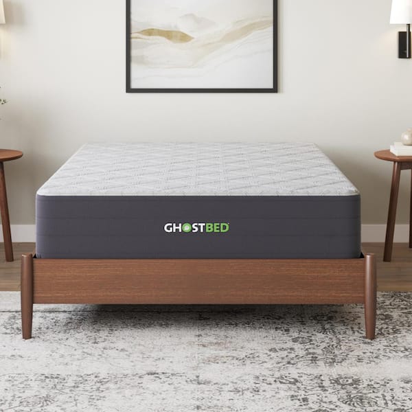 GhostBed 12” Hybrid Innerspring & Gel Memory Foam Mattress Queen - White