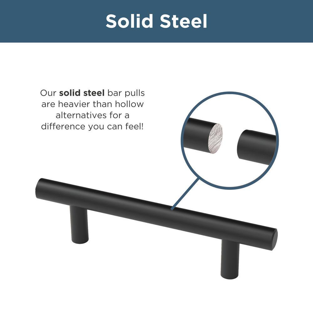 Matte Black Brass Modern Drawer Pulls with Mounting Hardware