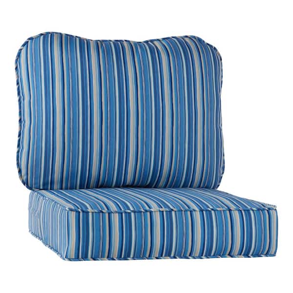 Greendale Home Fashions 24 in. x 24 in. 2-Piece Outdoor Deep Seat Lounge Chair Cushion in Sapphire