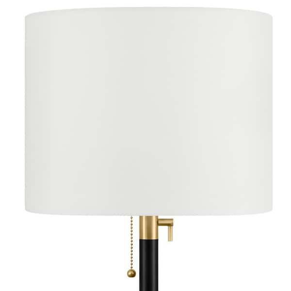 Hampton Bay 21-26-inch Adjustable H 1-Light Matte Black and Antique Brass  Table Lamp with