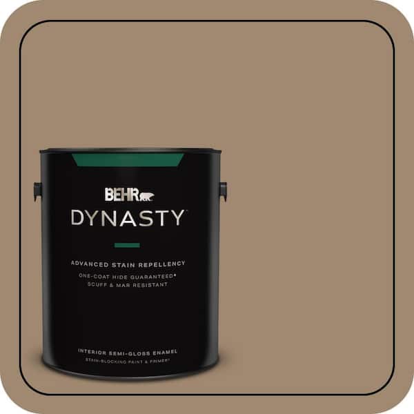 BEHR DYNASTY 1 gal. #700D-5 Toffee Crunch One-Coat Hide Semi-Gloss Enamel Interior Stain-Blocking Paint & Primer