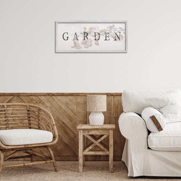 Rustic Garden & Flower by Lil' Rue Gray Framed Typography Giclee Art Print 10 in. x 24 in.
