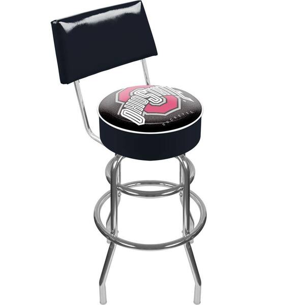 Trademark Ohio State University 30 in. Chrome Padded Swivel Bar Stool ...