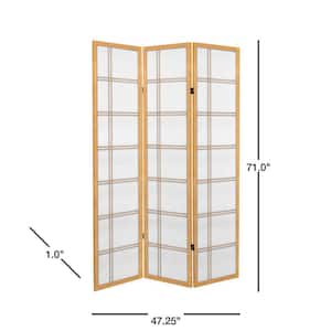 6 ft. Natural Canvas Double Cross 3-Panel Room Divider