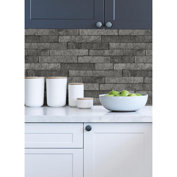 Stone Slate Grey Peel and Stick Rolled Backsplash