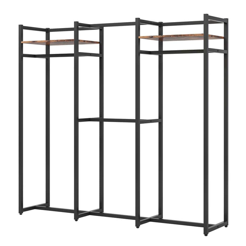 Tribesigns Black Steel Freestanding Clothing Rack | Heavy Duty & Sturdy | 500 lbs Load Capacity | Easy Assembly | Perfect for Small Spaces
