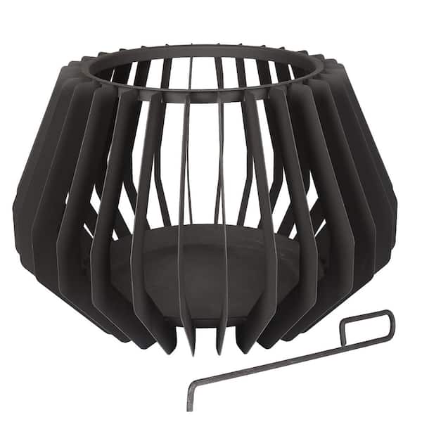 Legacy Heating 15.7 in. H Outdoor Heavy-Duty Steel Black Wood Fire Pit with Brazier Hook