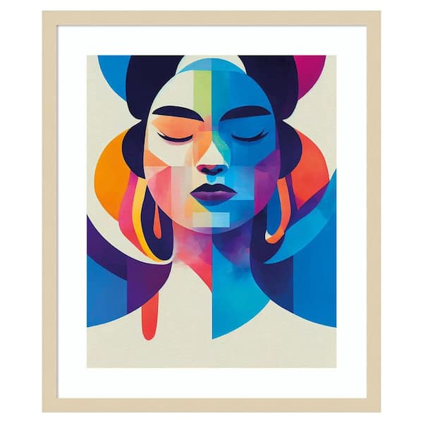 Amanti Art Colorful Portrait by Incado 21 in. W x 25 in. H. Wood Framed Wall Art Print Framed in Brown
