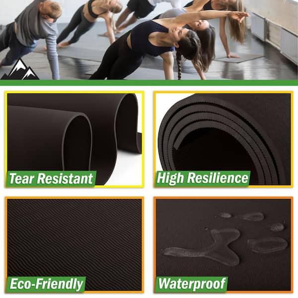 Wakeman 6 ft. L x 4 ft. W - 8mm Thick - 24 Sq. Ft. - Non-Slip Yoga Wakeman 6 ft. L x 4 ft. W - 8mm Thick - 24 Sq. Ft. - Non-Slip Yoga