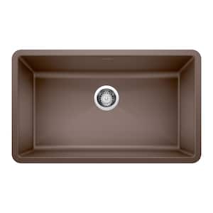 PRECIS Undermount Granite Composite 32 in. Single Bowl Kitchen Sink in Cafe Brown