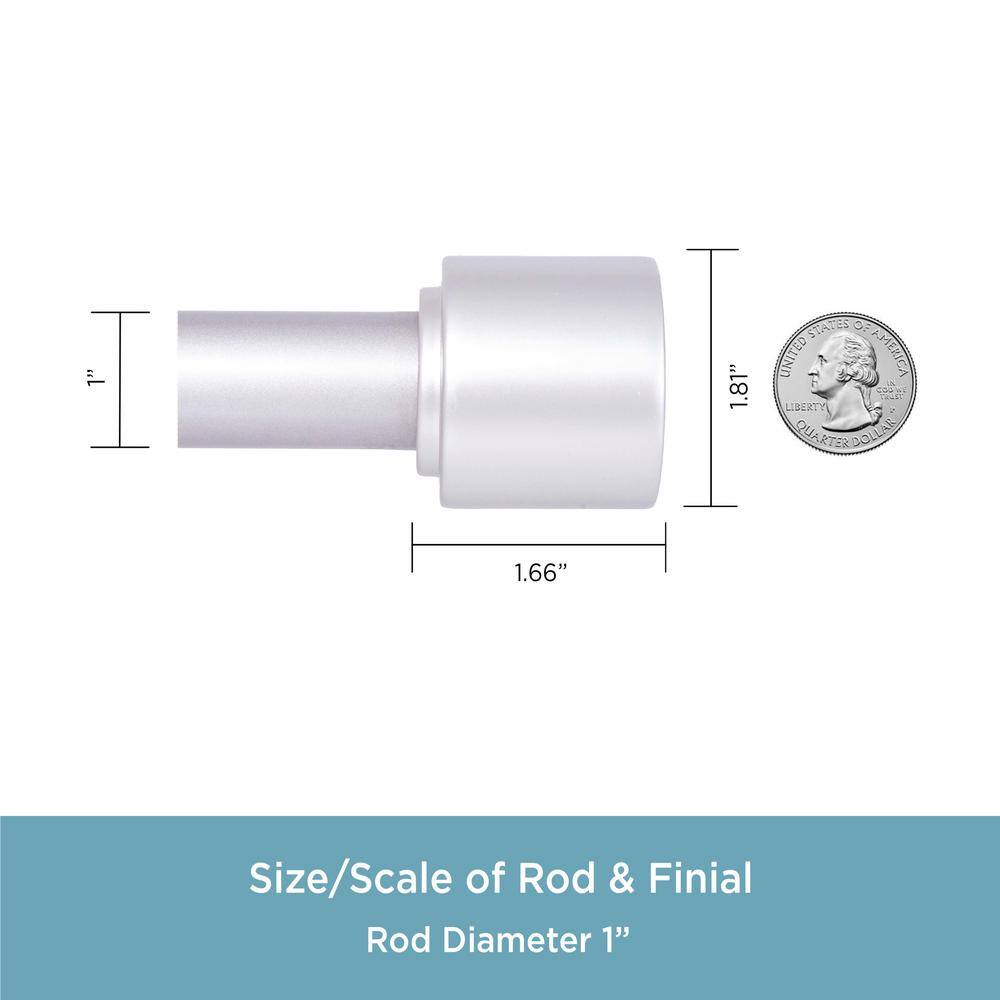 Astrid Brushed Nickel Adjustable Steel Curtain Rod 36-66"