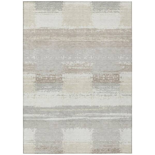 Chantille Machine Washable Indoor/Outdoor Abstract ACN2772 Ivory 8 ft. x 10 ft. Area Rug
