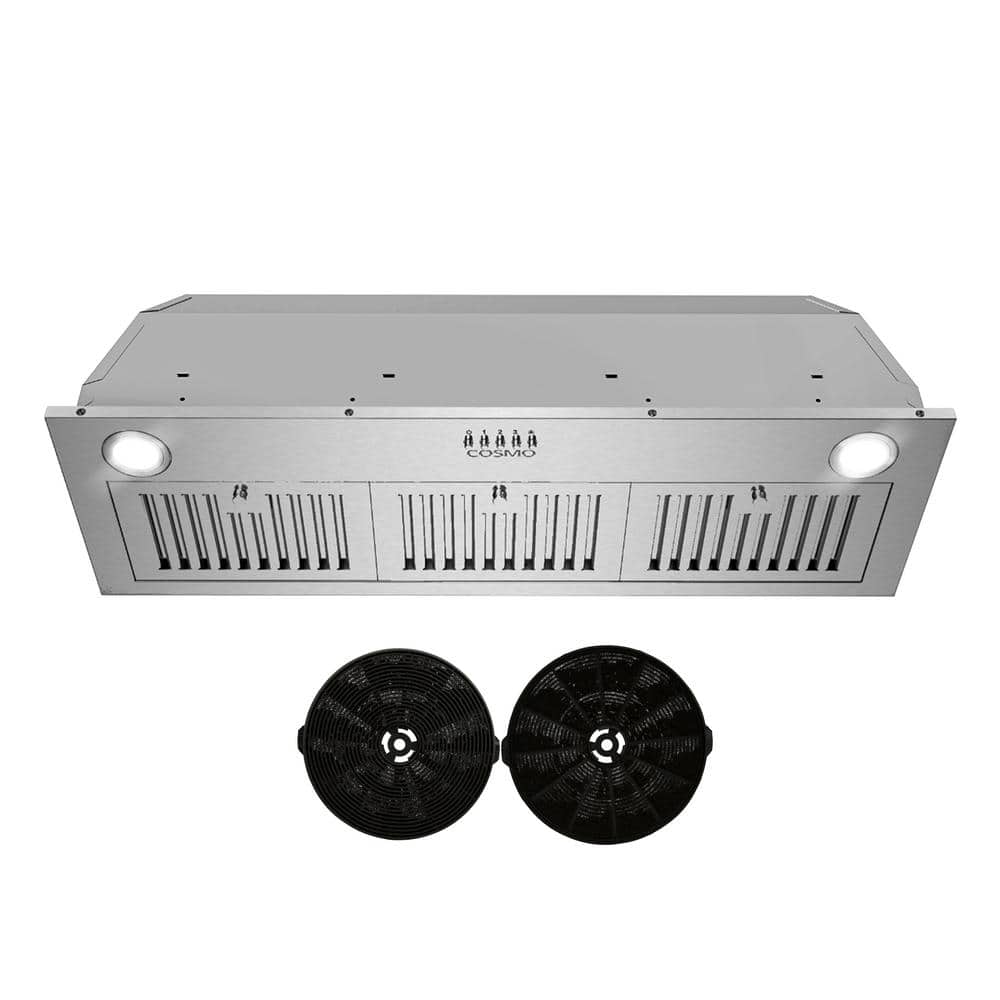 36 in. Lumin Collection 380 CFM Ductless Insert Range Hood, Push Button Controls, LED Lights, Stainless Steel