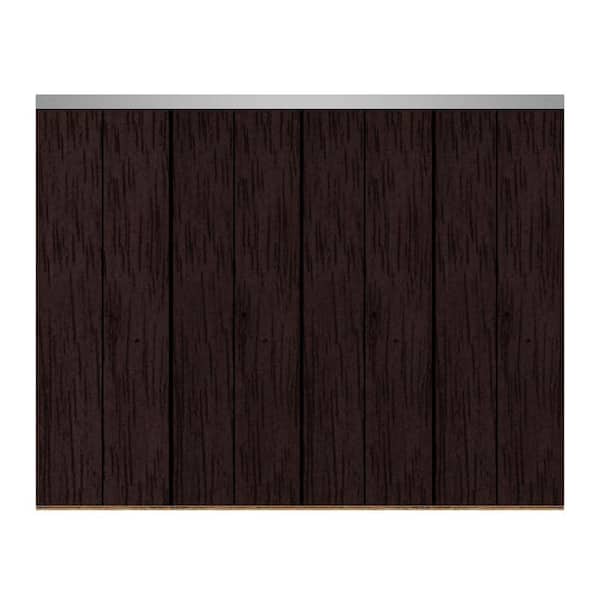 Impact Plus 144 in. x 80 in. Smooth Flush Espresso Solid Core MDF Interior Closet Bi-fold Door with Chrome Trim