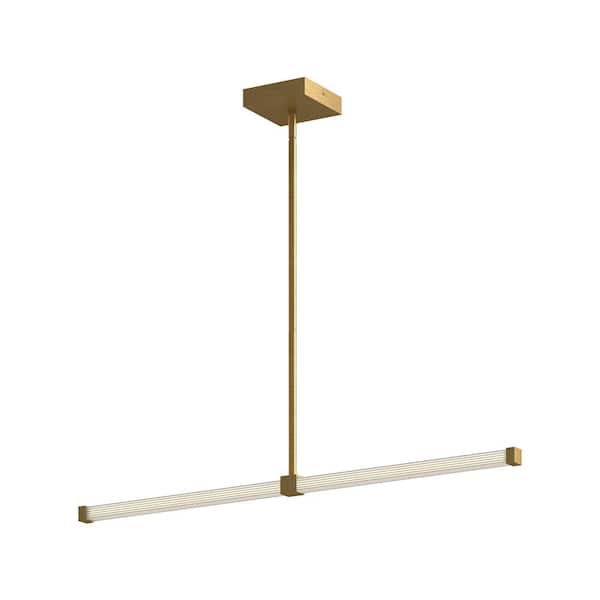 KUZCO Blade 32 in. 1 Light 15-Watt Brushed Gold Integrated LED Pendant Light