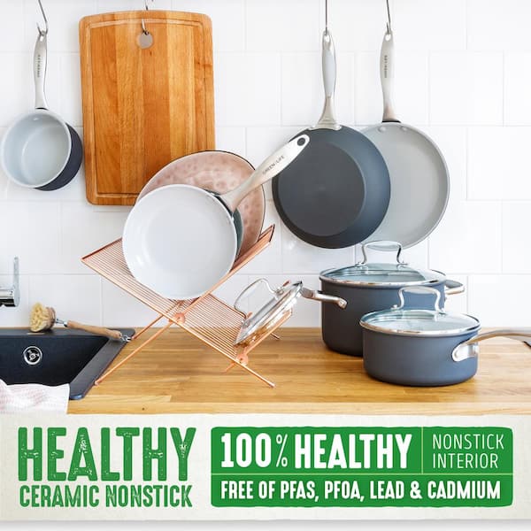 GreenLife 12 Piece Aluminum Non Stick Cookware Set & Reviews