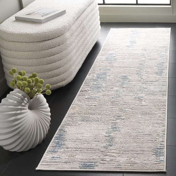 Quincy 2 ft. x 8 ft. Ivory/Light Gray Abstract Runner Rug