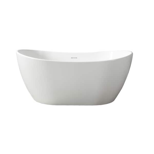 Electra 64 in. Resin Double Slipper Flatbottom Non-Whirlpool Bathtub in Matte White