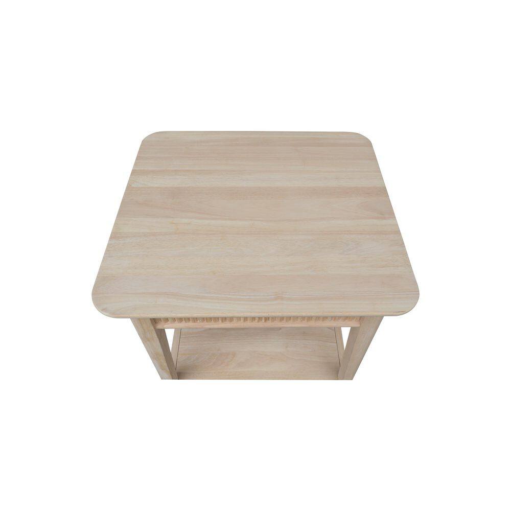Haven 22 in. Unfinished Rectangular Solid Wood End Table - thumbnail 5