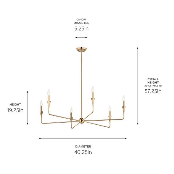 KICHLER Alvaro 40.25 in. 6-Light Champagne Bronze Modern