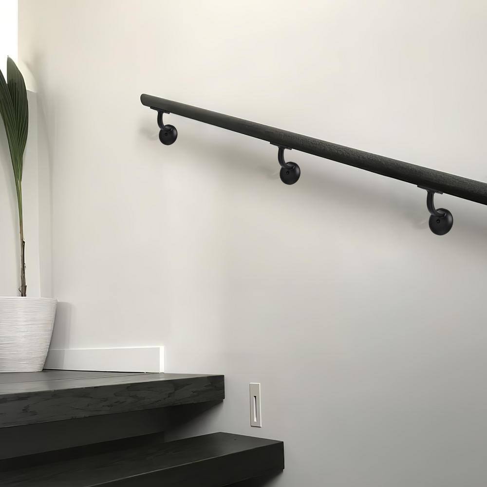 Matte Black Heavy-Duty Metal Handrail Bracket for Stairs