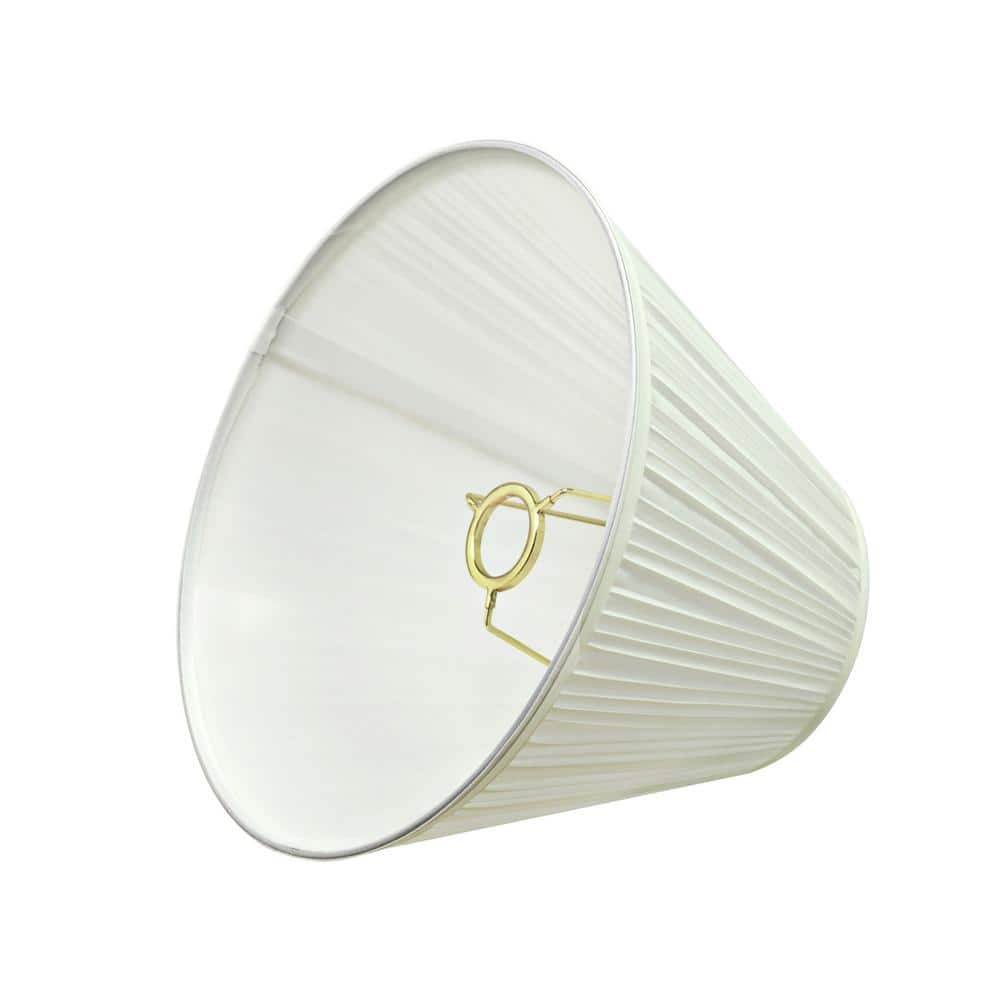 Off-White Pleated Cotton Empire Lamp Shade, 10" Wide