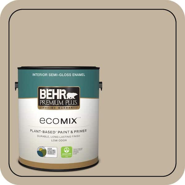 1 gal. #BNC-03 Essential Brown Semi-Gloss Enamel EcoMix Plant-Based Interior Paint & Primer