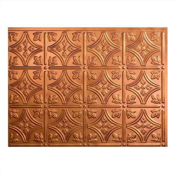 Fasade 18.25 in. x 24.25 in. Antique Bronze Traditional Style # 1 PVC Decorative Backsplash Panel