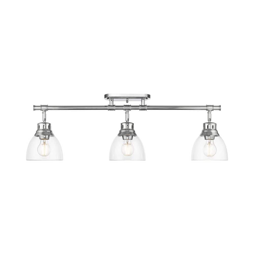 Duncan 6.5 in. 3-Light Chrome Semi-Flush Mount with Clear Glass Shade price history on PriceWatchPro