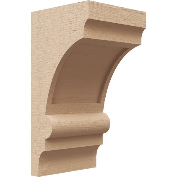 Ekena Millwork 5 in. x 10 in. x 5 in. Wide Diane Rough Cedar Woodgrain TimberThane Corbel, Primed Tan