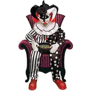 Hartley the Sitting Scare Clown by Tekky, Premium Talking Halloween Animatronic, Plug-In or Battery