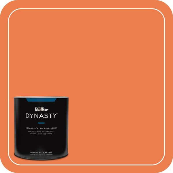 BEHR DYNASTY 1 qt. #P200-6 Sizzling Sunset Satin Enamel Interior Stain-Blocking Paint & Primer