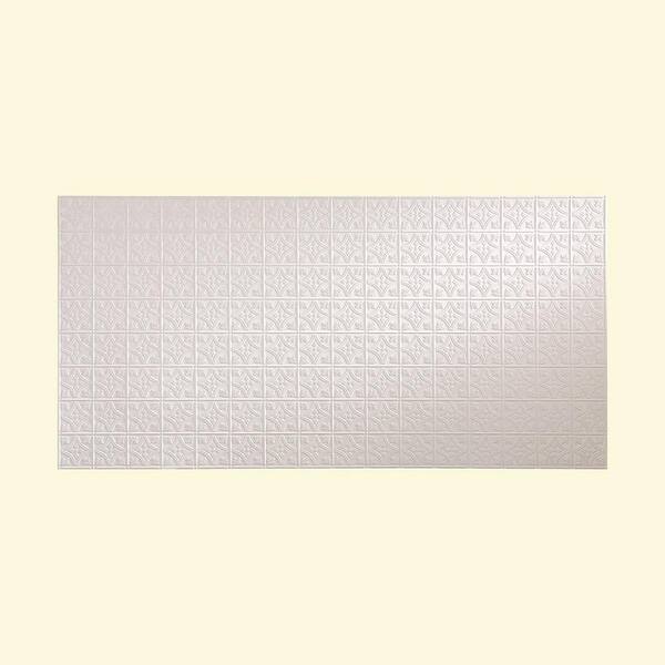 Fasade 96 in. x 48 in. Traditional 1 Decorative Wall Panel in Gloss White