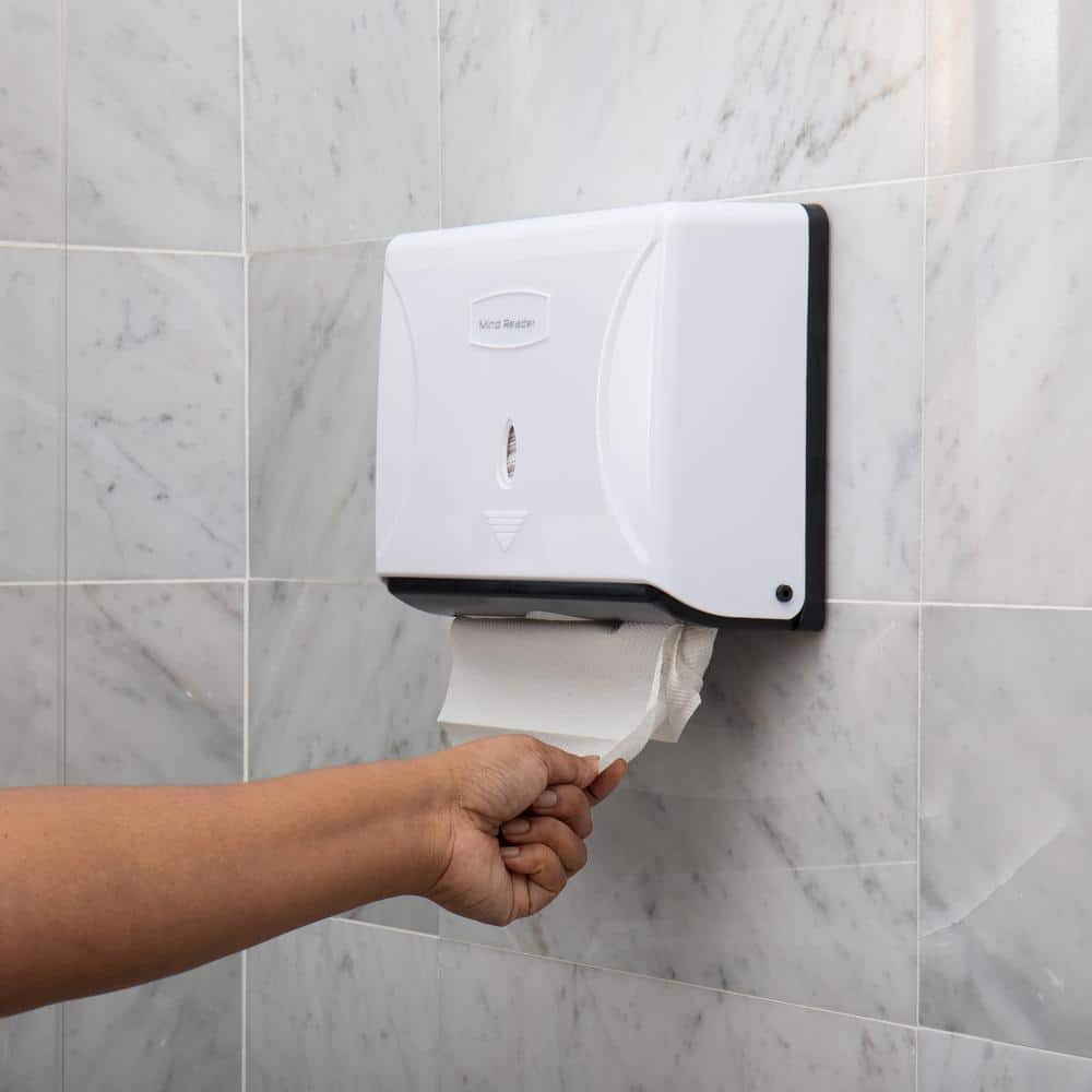 White Wall-Mounted Plastic Multifold Paper Towel Dispenser