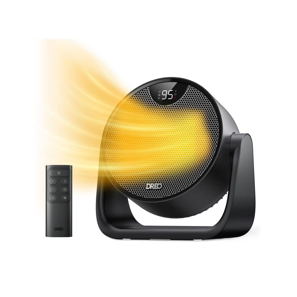 1500-Watt Ceramic Personal Indoor Space Heater with Remote in Black