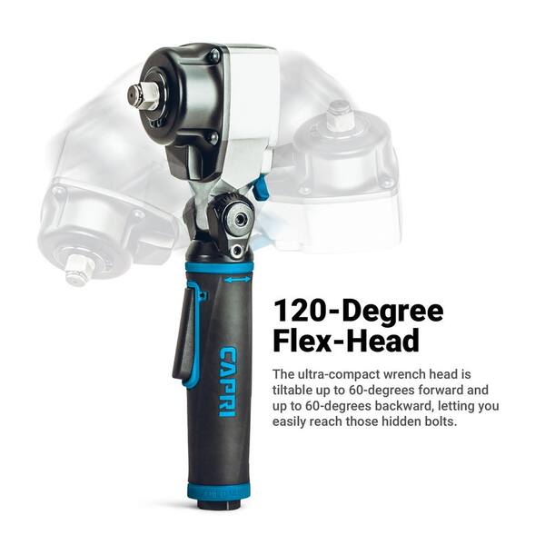 Capri Tools CP33205 400 ft./lbs. 1/2 in. Flex-Head Air Angle Impact Wrench - 3
