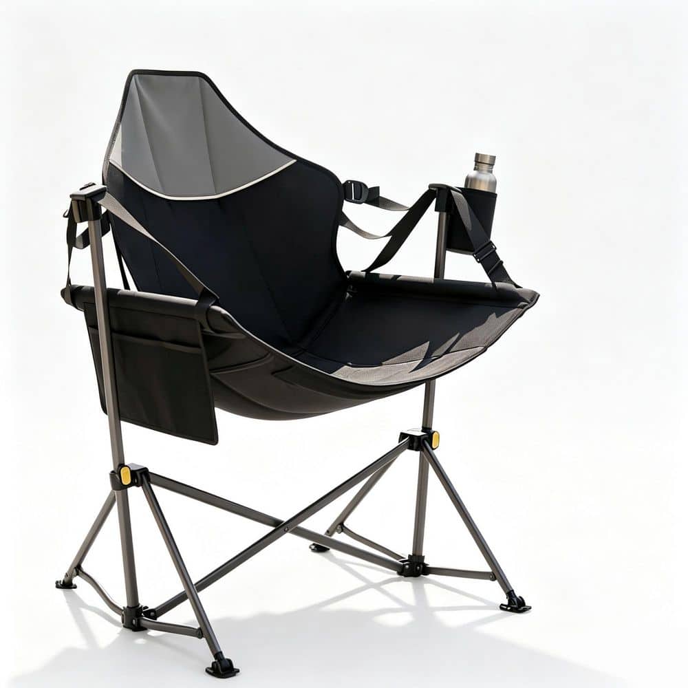 Portable Oversized Swinging Camp Chairs Foldable Chair for Camping, Beach and Patio, 300 lbs. Load, Black price history on PriceWatchPro